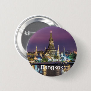 Chapa Redonda De 5 Cm Bangkok Wat Arun Sunset BKK Tailandia Souvenir