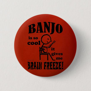 Chapa Redonda De 5 Cm Banjo, congelación cerebral