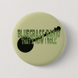 Chapa Redonda De 5 Cm Banjo del Bluegrass. Ése es cómo ruedo