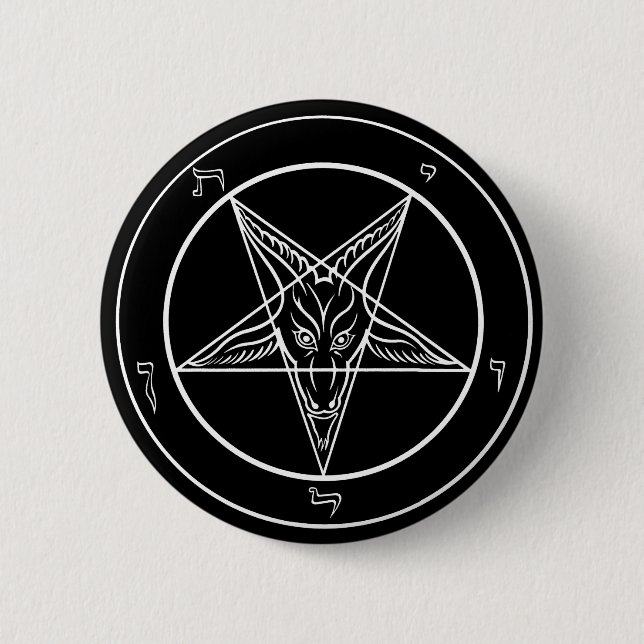 Chapa Redonda De 5 Cm Baphomet (Anverso)