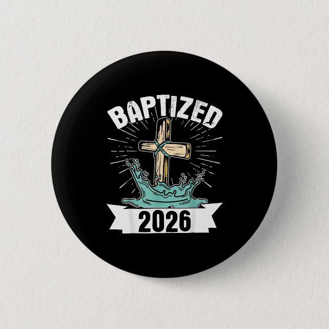 Chapa Redonda De 5 Cm Baptized 2026  (Anverso)