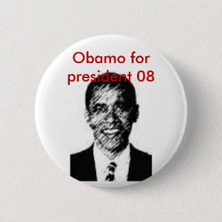 Chapa Redonda De 5 Cm barack7, Obamo para presidente 08