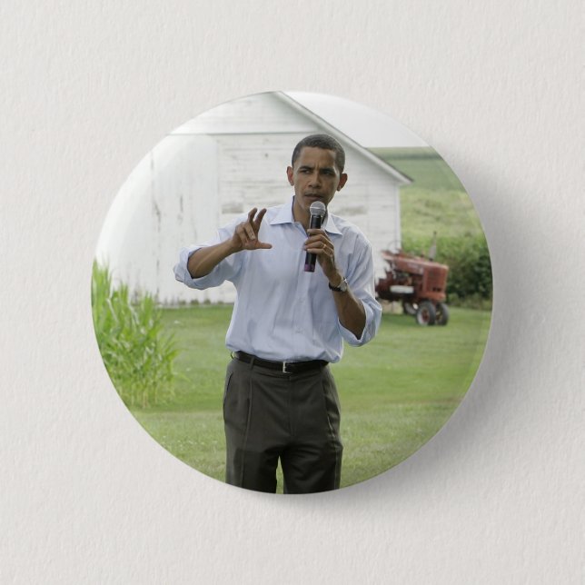 Chapa Redonda De 5 Cm Barack Obama (Anverso)