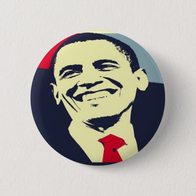 Chapa Redonda De 5 Cm Barack Obama (Anverso)