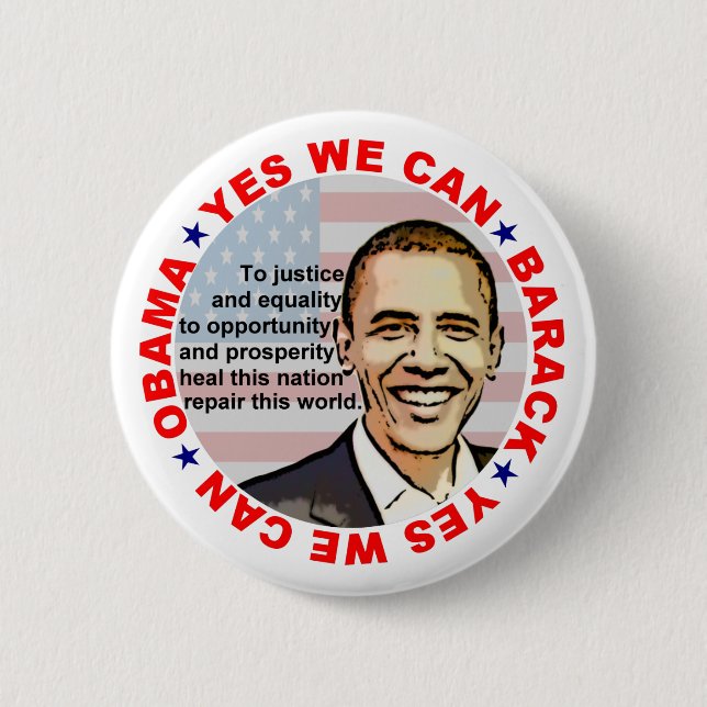 Chapa Redonda De 5 Cm Barack Obama (Anverso)
