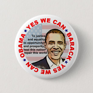 Chapa Redonda De 5 Cm Barack Obama