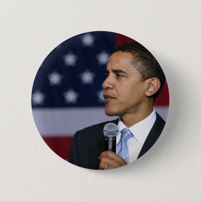 Chapa Redonda De 5 Cm Barack Obama (Anverso)