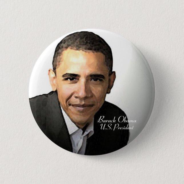 Chapa Redonda De 5 Cm Barack Obama (Anverso)
