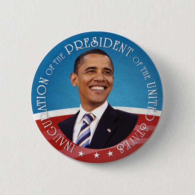 Chapa Redonda De 5 Cm Barack Obama (Anverso)