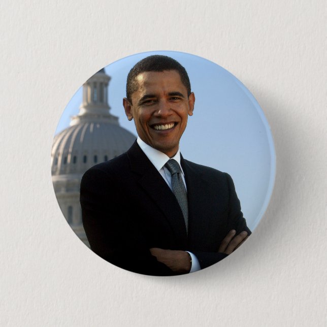 Chapa Redonda De 5 Cm Barack Obama (Anverso)