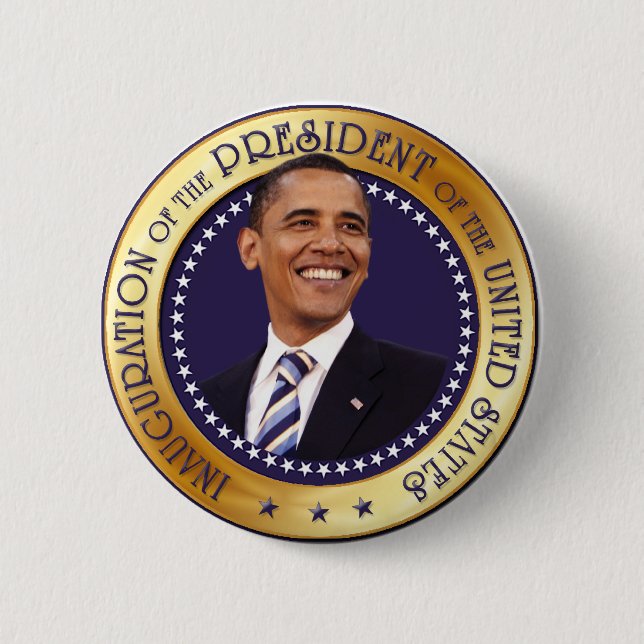 Chapa Redonda De 5 Cm Barack Obama (Anverso)
