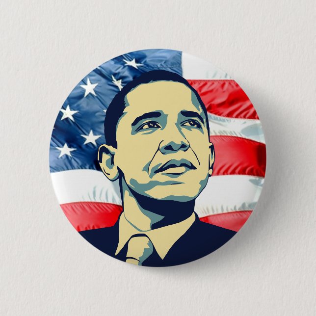 Chapa Redonda De 5 Cm Barack Obama (Anverso)