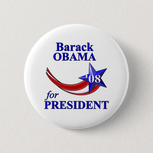 Chapa Redonda De 5 Cm Barack Obama 08 (Anverso)