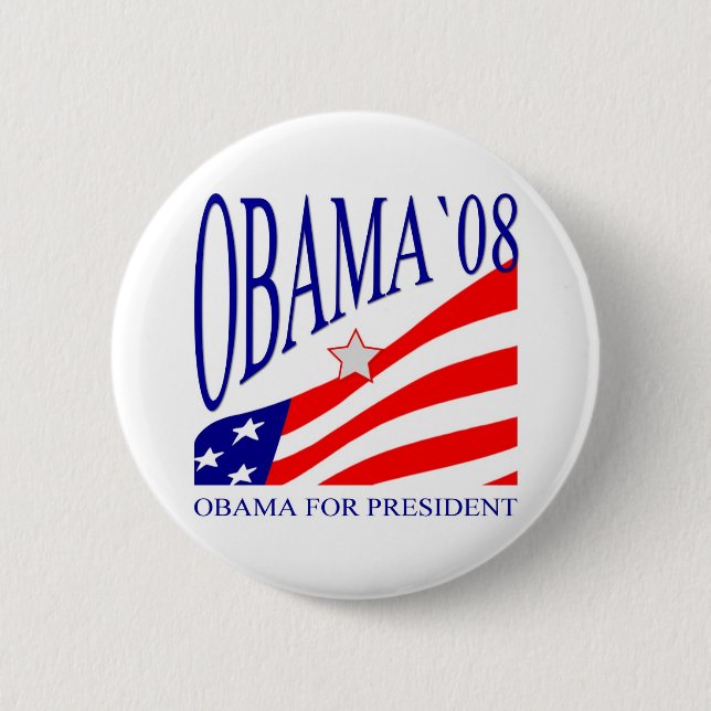 Chapa Redonda De 5 Cm Barack Obama 2008 (Anverso)