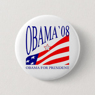 Chapa Redonda De 5 Cm Barack Obama 2008