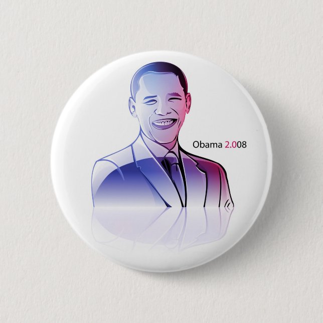 Chapa Redonda De 5 Cm Barack Obama 2008 botones (Anverso)