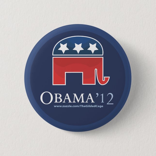 Chapa Redonda De 5 Cm Barack Obama 2012 (Anverso)