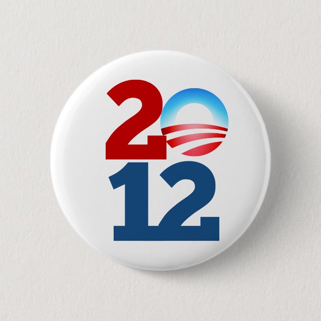 Chapa Redonda De 5 Cm Barack Obama 2012 (Anverso)