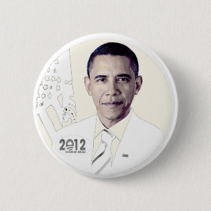 Chapa Redonda De 5 Cm Barack Obama 2012