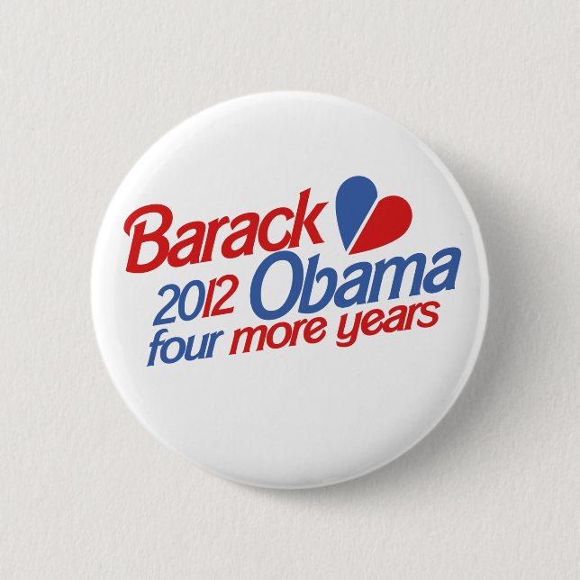 Chapa Redonda De 5 Cm Barack Obama 2012 (Anverso)