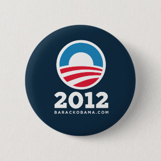 Chapa Redonda De 5 Cm Barack Obama 2012 "O" (azul marino)