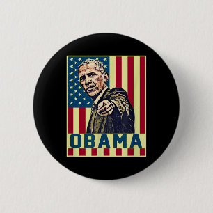 Chapa Redonda De 5 Cm Barack Obama 44º Presidente De Ee.Uu. Vintage El A