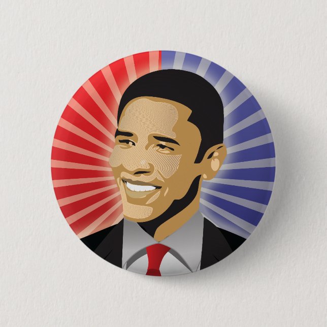 Chapa Redonda De 5 Cm Barack Obama intrépido (Anverso)