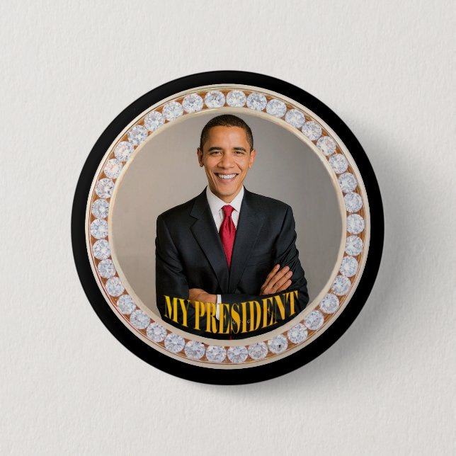 Chapa Redonda De 5 Cm Barack Obama Mi Presidente (Anverso)