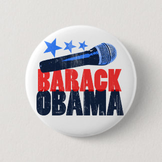 Chapa Redonda De 5 Cm Barack Obama Mic