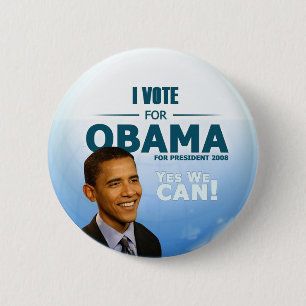Chapa Redonda De 5 Cm Barack Obama para presidente Button