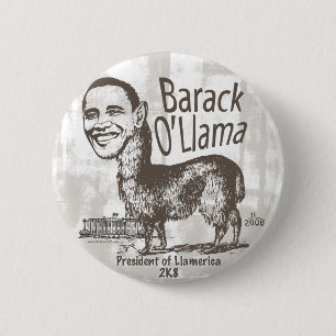 Chapa Redonda De 5 Cm Barack O'Llama 2008