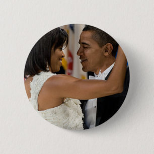 Chapa Redonda De 5 Cm Barack y Michelle Obama