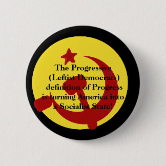Chapa Redonda De 5 Cm BarackObamaschange, el progresista (izquierdista