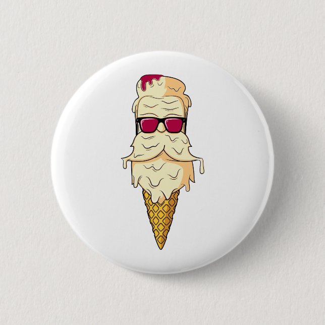 Chapa Redonda De 5 Cm Barba del helado (Anverso)