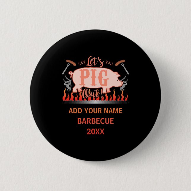 Chapa Redonda De 5 Cm Barbecue Bbq Funny G Grill Competition  (Anverso)