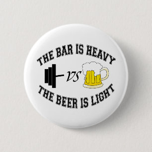 Chapa Redonda De 5 Cm Barbell frente a cerveza