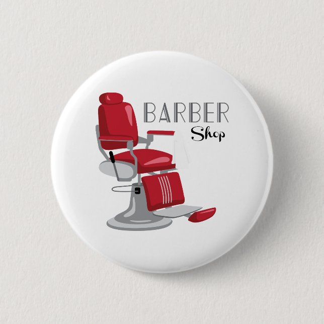 Chapa Redonda De 5 Cm Barber Shop (Anverso)