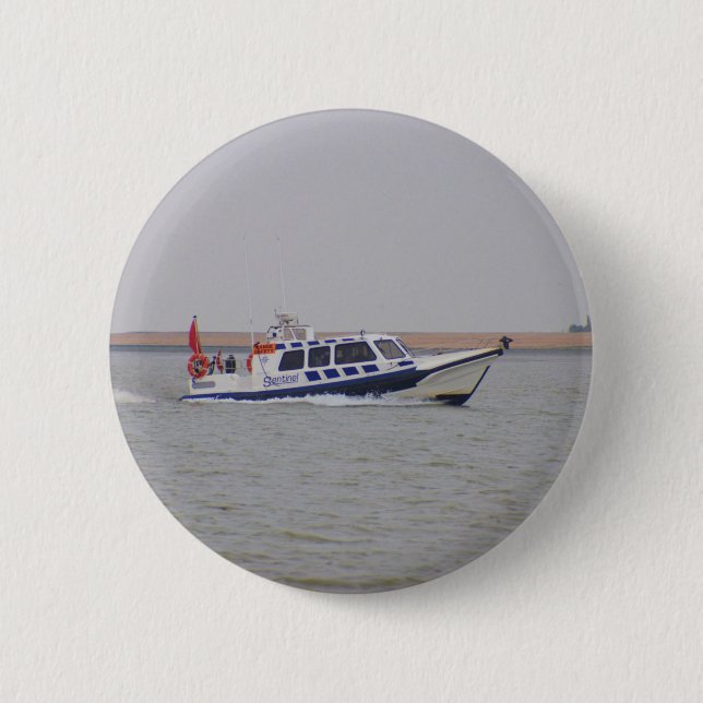 Chapa Redonda De 5 Cm Barco de Seguridad (Anverso)
