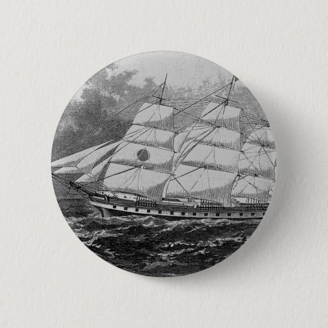 Chapa Redonda De 5 Cm Barco de vela (Anverso)