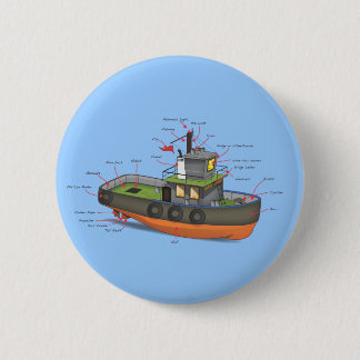 Chapa Redonda De 5 Cm Barco Tug