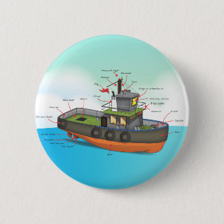 Chapa Redonda De 5 Cm Barco Tug