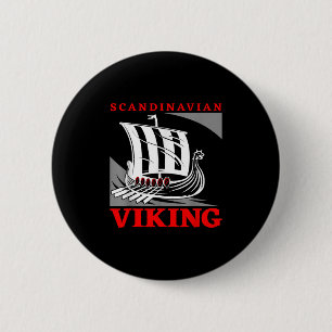 Chapa Redonda De 5 Cm Barco vikingo escandinavo Dragón Drakkar Thor 