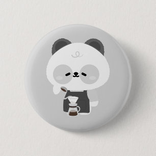 Chapa Redonda De 5 Cm Barista Panda Lindo