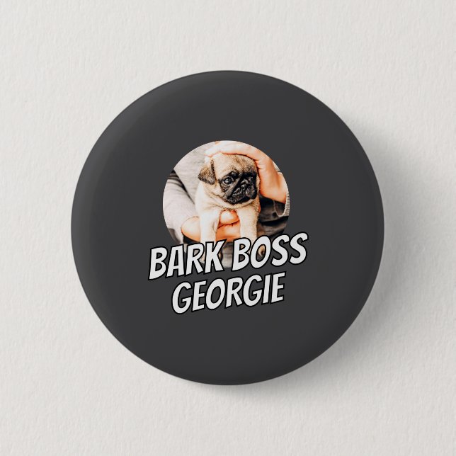 Chapa Redonda De 5 Cm Bark Boss Pet Dog Photo Modern Simple Cool  (Anverso)