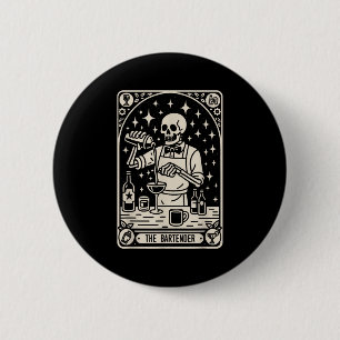 Chapa Redonda De 5 Cm Barm mixólogo de Halloween con tarjeta Tarot de Ba