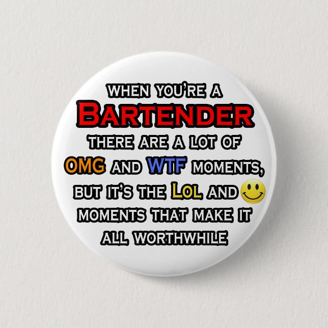 Chapa Redonda De 5 Cm Barman... OMG WTF LOL (Anverso)