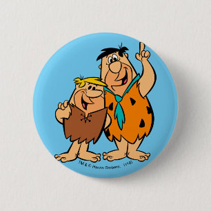 Chapa Redonda De 5 Cm Barney Rubble y Fred Flintstone