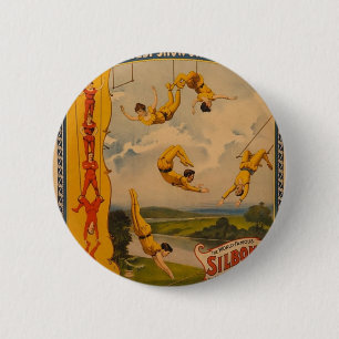 Chapa Redonda De 5 Cm Barnum y Bailey/artistas de trapecio