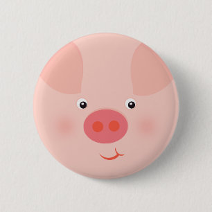 Chapa Redonda De 5 Cm Barnyard Piggy