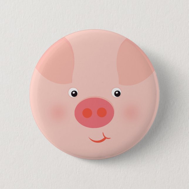 Chapa Redonda De 5 Cm Barnyard Piggy (Anverso)